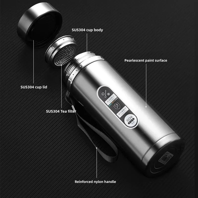 Thermos Bottle with LED Temperature Display