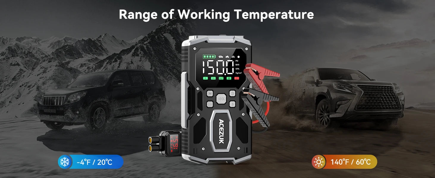 3000A/4000A/5000A Start Power Bank Jump Starter Car Booster External Battery 12V Starting Device for Petrol Diesel Powerbank