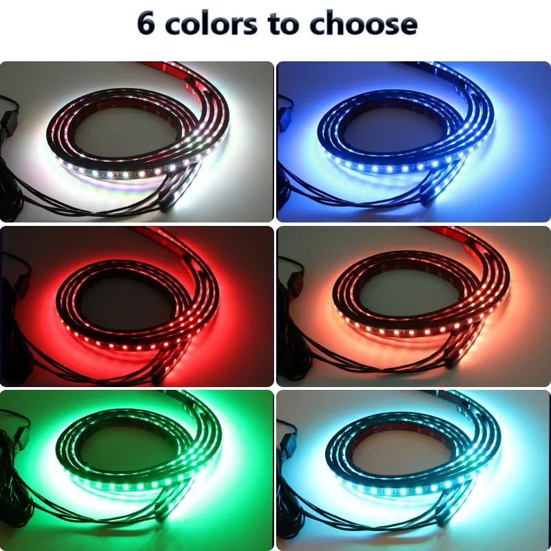 Charssis-Car Flexible LED Strip Light Remote Control/App RGB Neon Lights Ambient Auto Decorative Lamp