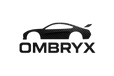 make me a logo with the name ombryx and make it a carbon fiber color and a piece of a car that represents it on top of it 